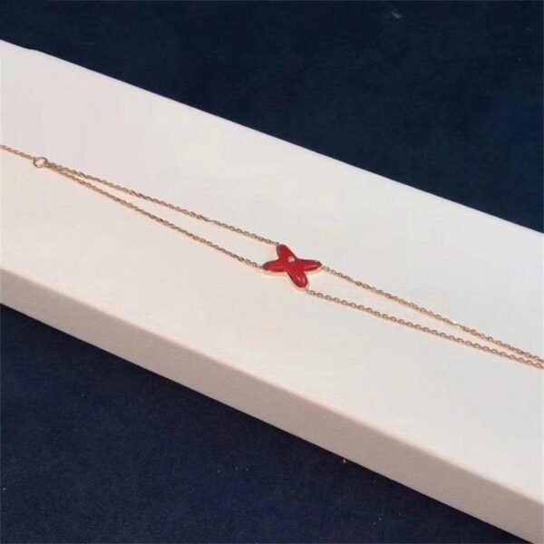 [Eternal Jewelry]JEUX BRACELET CARNELIAN PINK GOLD 1 DIAMOND