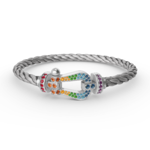 [Eternal Jewelry]FORC LARGE HORSESHOE  COLORED DIAMOND BRACELET SILVER