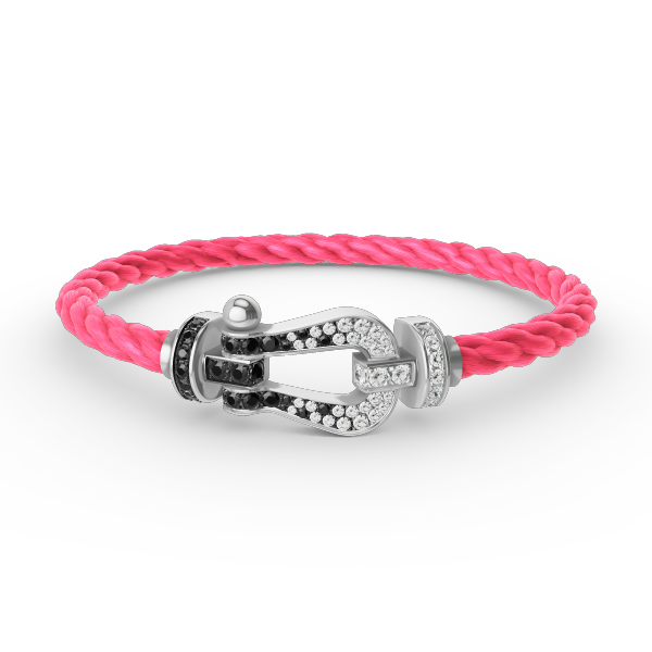 [Eternal Jewelry]FORCE LARGE HORSESHOE BLACK WHITE DIAMOND BRACELET SILVER