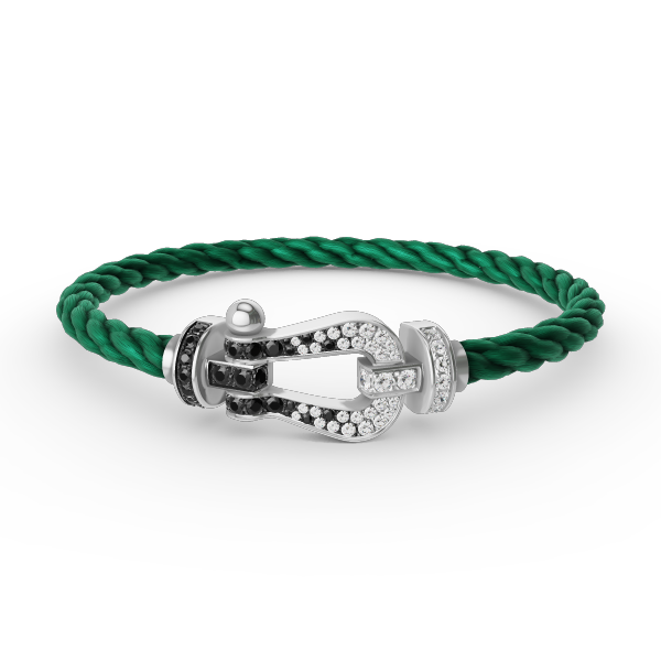 [Eternal Jewelry]FORCE LARGE HORSESHOE BLACK WHITE DIAMOND BRACELET SILVER