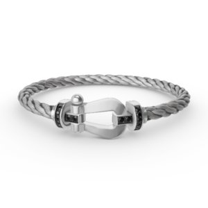 [Eternal Jewelry]FORCE LARGE HORSESHOE BLACK DIAMOND BRACELET SILVER