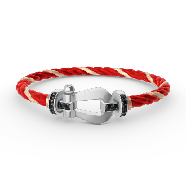 [Eternal Jewelry]FORCE LARGE HORSESHOE BLACK DIAMOND BRACELET SILVER