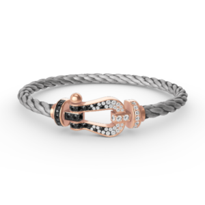 [Eternal Jewelry]FORCE LARGE HORSESHOE BLACK WHITE DIAMOND BRACELET ROSE GOLD