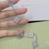 [Eternal Jewelry]CLOVER  5 MOTIF DIAMOND PURPLE CHALCEDONY BRACELET SILVER