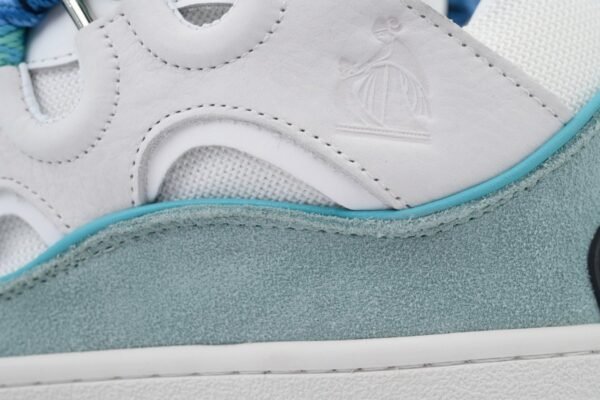 Lanvin Leather Curb White Blue