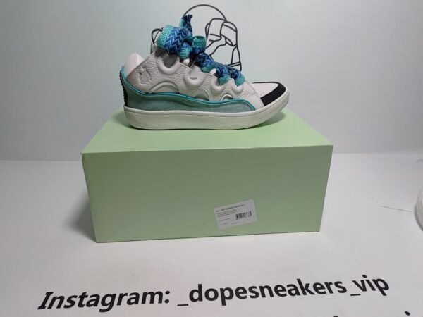 Lanvin Leather Curb White Blue