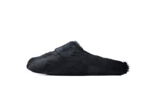 Marni Long-hair Calfskin Fussbett Sabot Black SBMR000600P412200N99