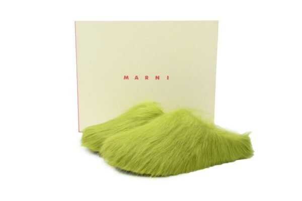 Marni Long-hair Calfskin Fussbett Sabot Green SBMR000600P412200V07