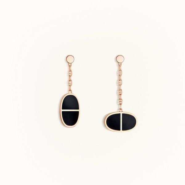 [Eternal Jewelry]CHAINE VERSO BLACK CERAMIC EARRINGS