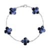 [Eternal Jewelry]CLOVER 5 MOTIF PIETERSITE SILVER BRACELET