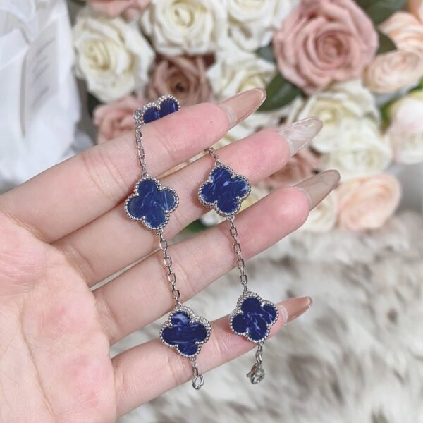 [Eternal Jewelry]CLOVER 5 MOTIF PIETERSITE SILVER BRACELET