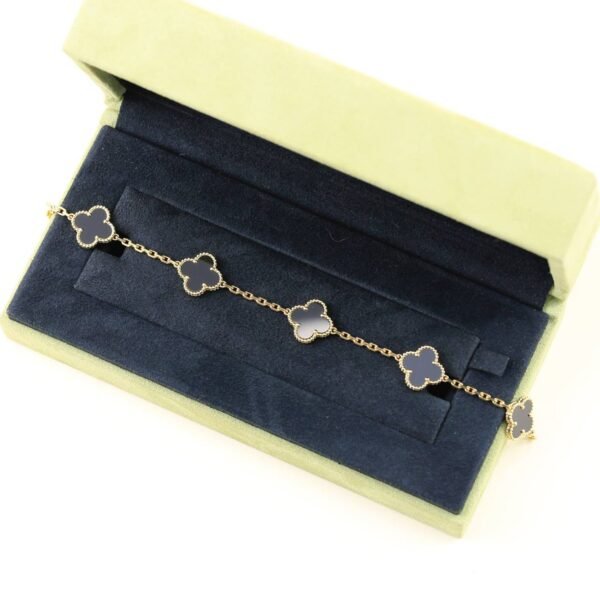 [Eternal Jewelry]CLOVER  5 MOTIFS BLACK ONYX BRACELET