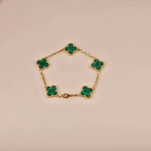 [Eternal Jewelry]CLOVER 5 MOTIFS MALACHITE BRACELET