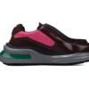 Prada Brushed Leather Black Wine Red