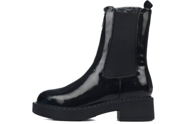 Prada Monolith patent leather booties black