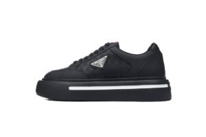Prada Platform Sneakers Black Plaid