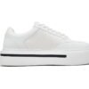 Prada Platform Sneakers White Plaid