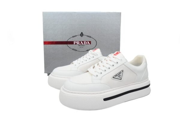 Prada Platform Sneakers White Plaid