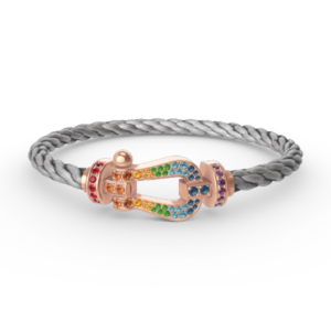 [Eternal Jewelry]FORCE LARGE HORSESHOE  COLORED DIAMOND BRACELET ROSE GOLD