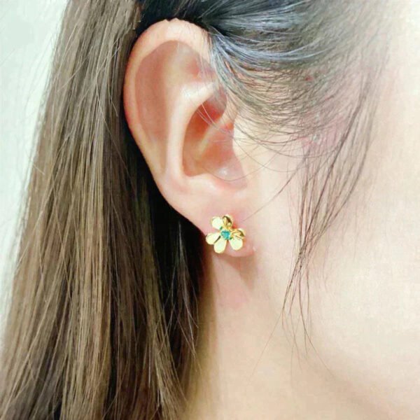 [Eternal Jewelry]FRIVOLE  FLOWER MALACHITE EARRINGS