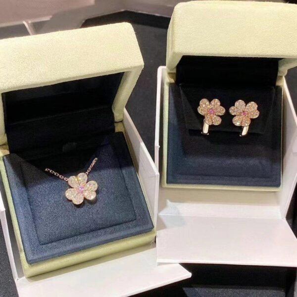 [Eternal Jewelry]FRIVOLE PINK GOLD FLOWER DIAMOND EARRINGS