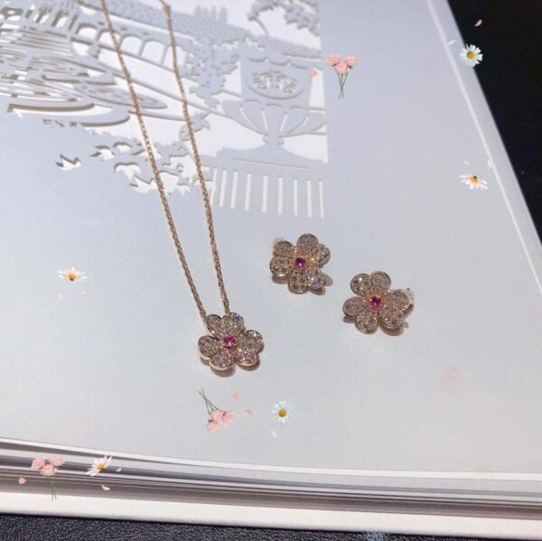[Eternal Jewelry]FRIVOLE PINK GOLD FLOWER DIAMOND EARRINGS