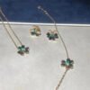 [Eternal Jewelry]FRIVOLE  FLOWER MALACHITE EARRINGS