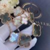 [Eternal Jewelry]CLOVER EARRINGS DARK MOP 4 MOTIFS ROSE GOLD