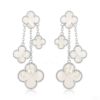 [Eternal Jewelry]CLOVER EARRINGS WHITE MOP 4 MOTIFS SILVER