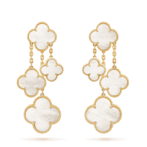 [Eternal Jewelry]CLOVER EARRINGS WHITE MOP 4 MOTIFS GOLD