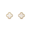 [Eternal Jewelry]CLOVER MEDIUM 1 MOTIFS  WHITE MOP STUD EARRINGS