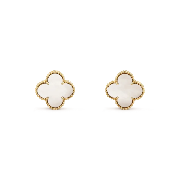 [Eternal Jewelry]CLOVER MEDIUM 1 MOTIFS  WHITE MOP STUD EARRINGS