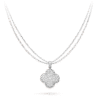 [Eternal Jewelry]CLOVER 25MM SILVER FULL DIAMOND BIG CLOVER NECKLACE