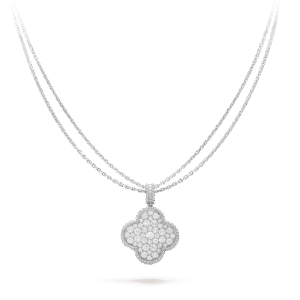 [Eternal Jewelry]CLOVER 25MM SILVER FULL DIAMOND BIG CLOVER NECKLACE