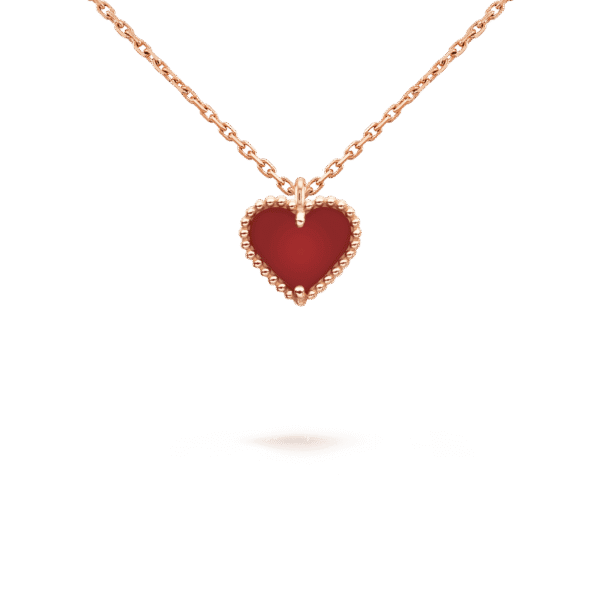 [Eternal Jewelry]SWEET CLOVER CARNELIAN HEART NECKLACE