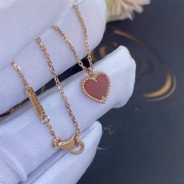[Eternal Jewelry]SWEET CLOVER CARNELIAN HEART NECKLACE