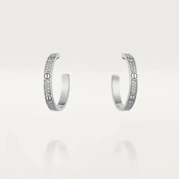 [Eternal Jewelry]LOVE DIAMOND SILVER HOOP EARRINGS