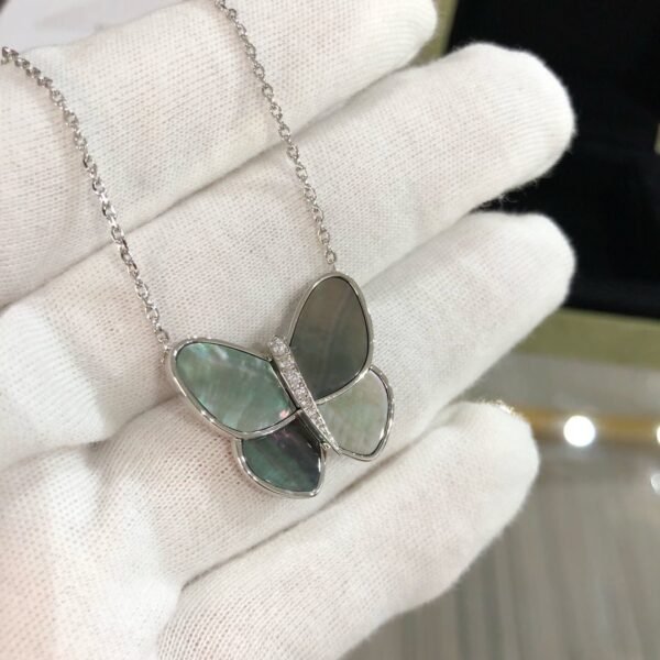 [Eternal Jewelry]LARGE BUTTERFLY SILVER PENDANT DIAMOND NECKLACE