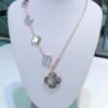 [Eternal Jewelry]COMBINED BRACELET 5 MOTIFS AND NECKLACE DARK MOP ROSE GOLD