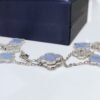 [Eternal Jewelry]CLOVER 10 MOTIFS CHALCEDONY DIAMONDS SILVER NECKLACE