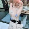 [Eternal Jewelry]CLOVER 10 MOTIFS CHALCEDONY DIAMONDS SILVER NECKLACE