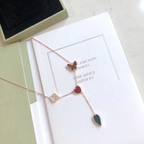[Eternal Jewelry]LUCKY SPRING 4 MOTIFS ROSE GOLD NECKLACE