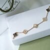 [Eternal Jewelry]CLOVER 5 MOTIFS DARK MOP AND DIAMONDS PINK GOLD BRACELET